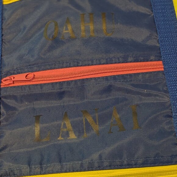 Vintage Hawaii Beach Bag Zipper Pocket Tote Molokai Oahu Maui Hawaii Lanai Kauai - Picture 6 of 12